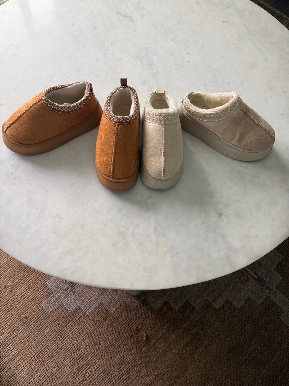 Bundle: Two Pairs Platform Mules Faux Suede Both Size 6.5/7 (EU 37)